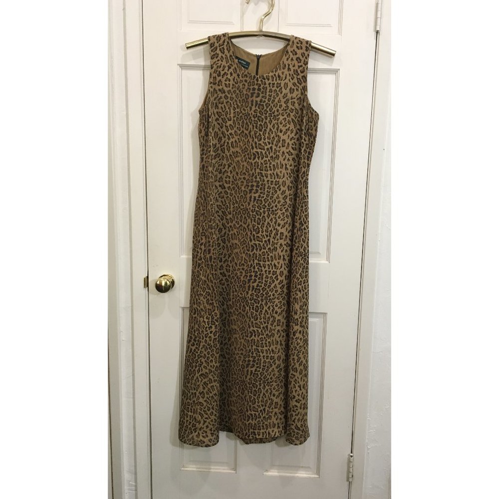 Ralph Lauren Sleeveless Leopard Maxi Dress